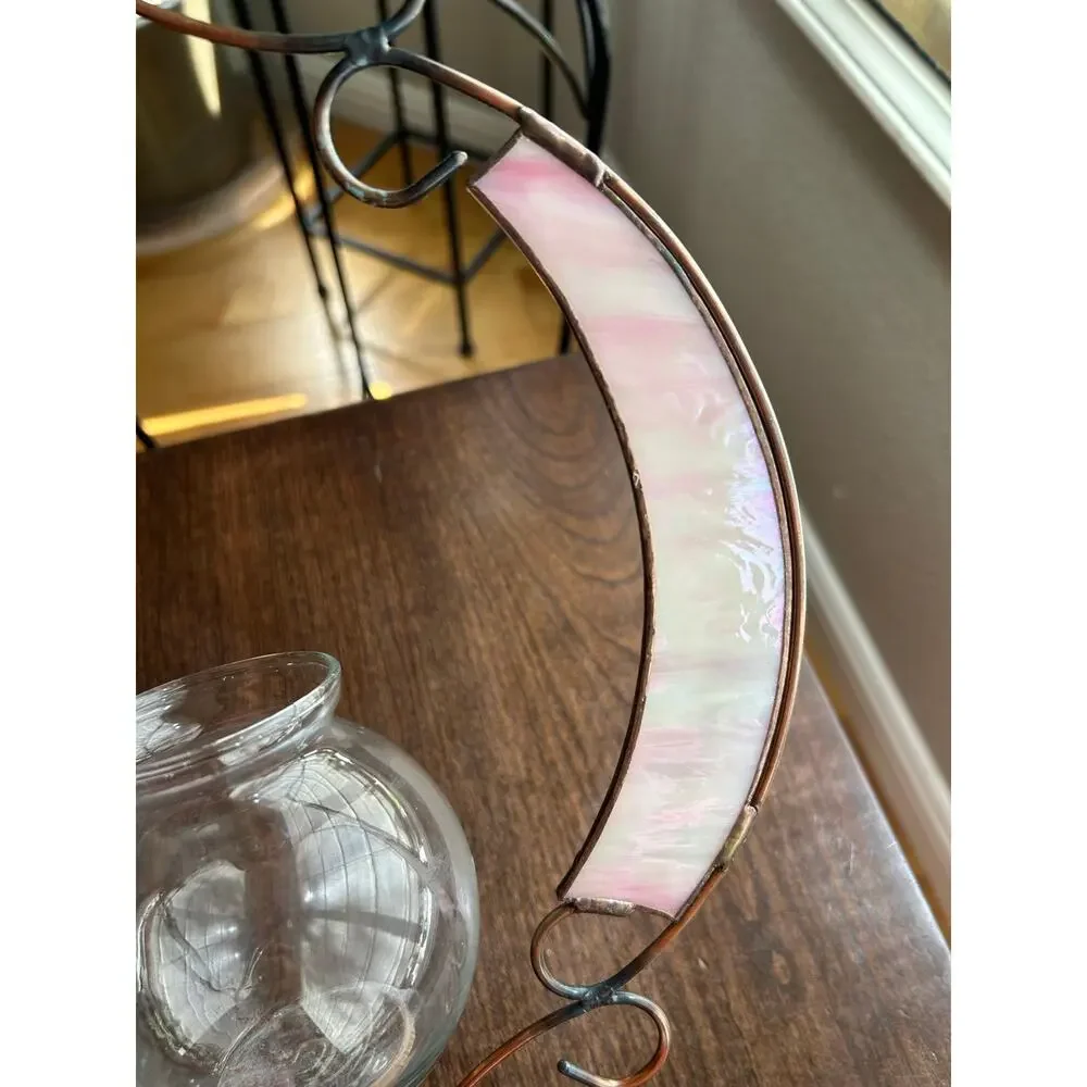 Vintage Stained Glass Plant Rooter Candle Holder Hanging Home Decor gift